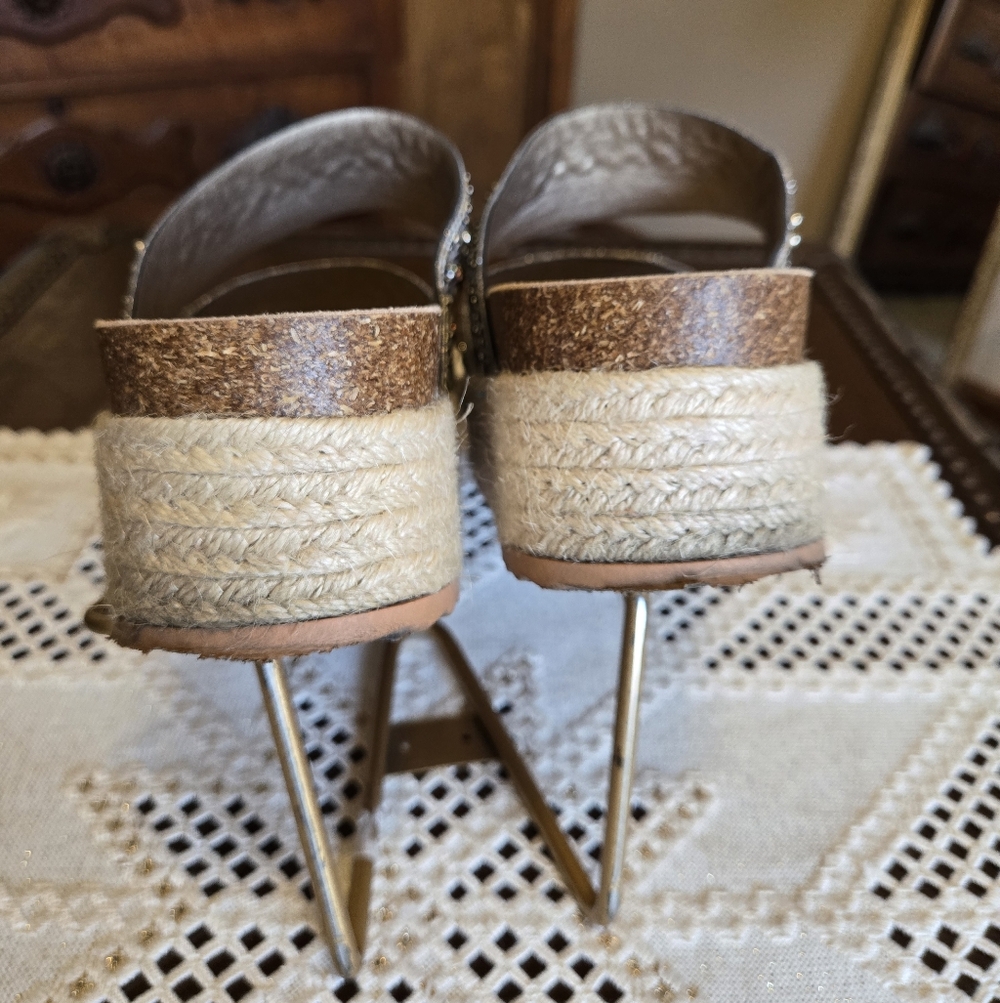 Steve Madden Metallic Braided Platform Slide Sandals - Silver - Picture 10 of 12